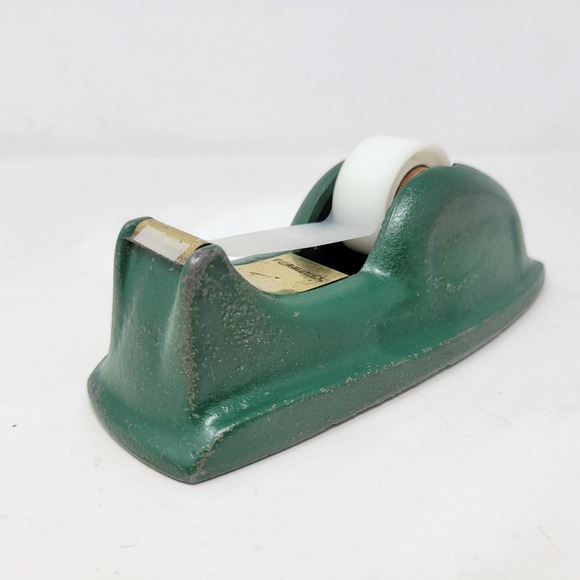 Permacel Other - Vintage Permacel Cast Iron Tape Dispenser Green Industrial Heavy Duty MCM Desk